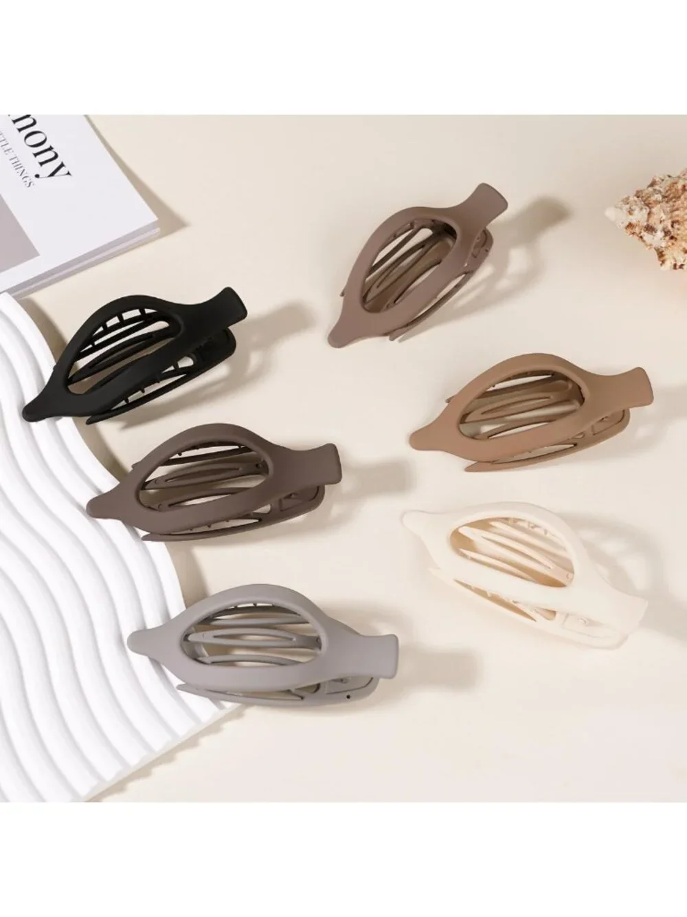 6 PCS Large Flat Hair Clips for Women - Non-Slip Duckbill Claw Clips for All